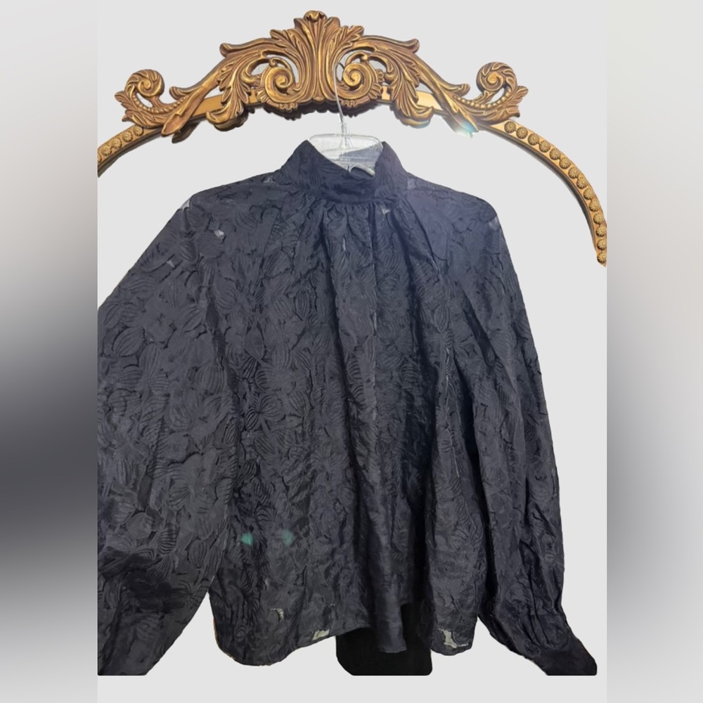 Elegant Black Textured Blouse